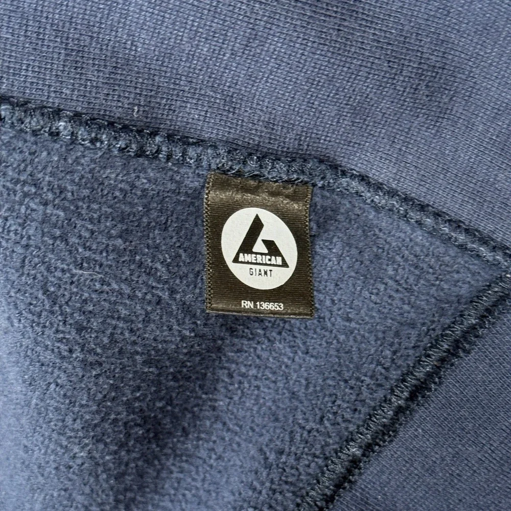 American‎ Giant Hoodie Womens L Blue Classic Full Zip Elbow Patches Heavyweight